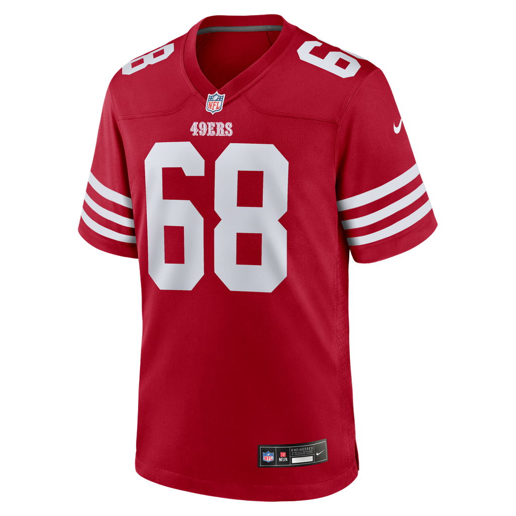 San Francisco 49ers Colton McKivitz Scarlet Game Jersey product image 2, provided for visual reference and product detail