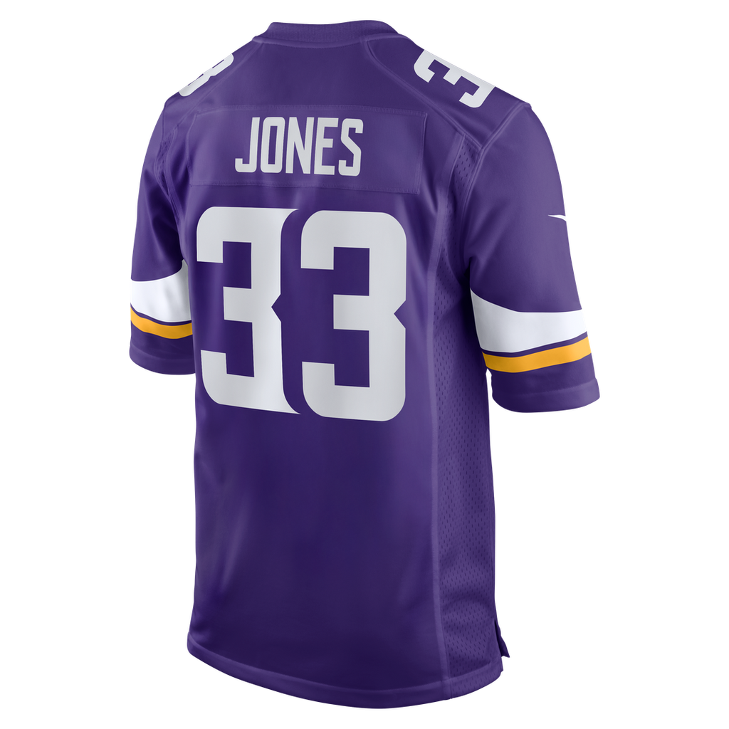 Minnesota Vikings Aaron Jones Purple Game Player Jersey product image 3, provided for visual reference and product detail