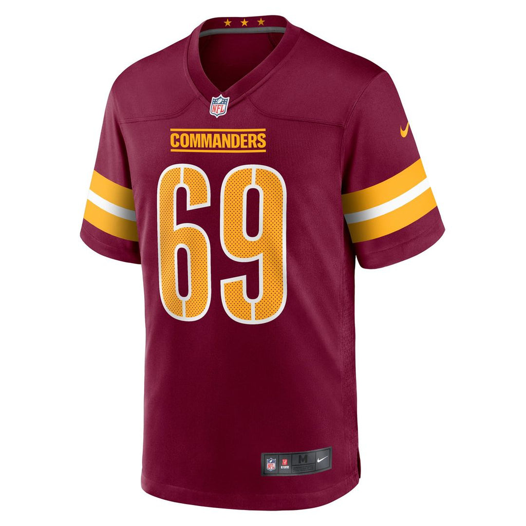 Washington Commanders Tyler Ott Burgundy Game Jersey product image 2, provided for visual reference and product detail review