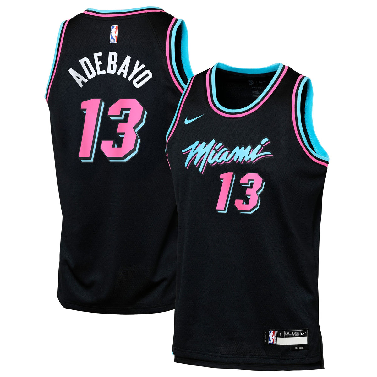 Bam Adebayo Miami Heat 2025/26 City Edition Swingman Jersey - Black - Youth product image 1, provided for visual reference