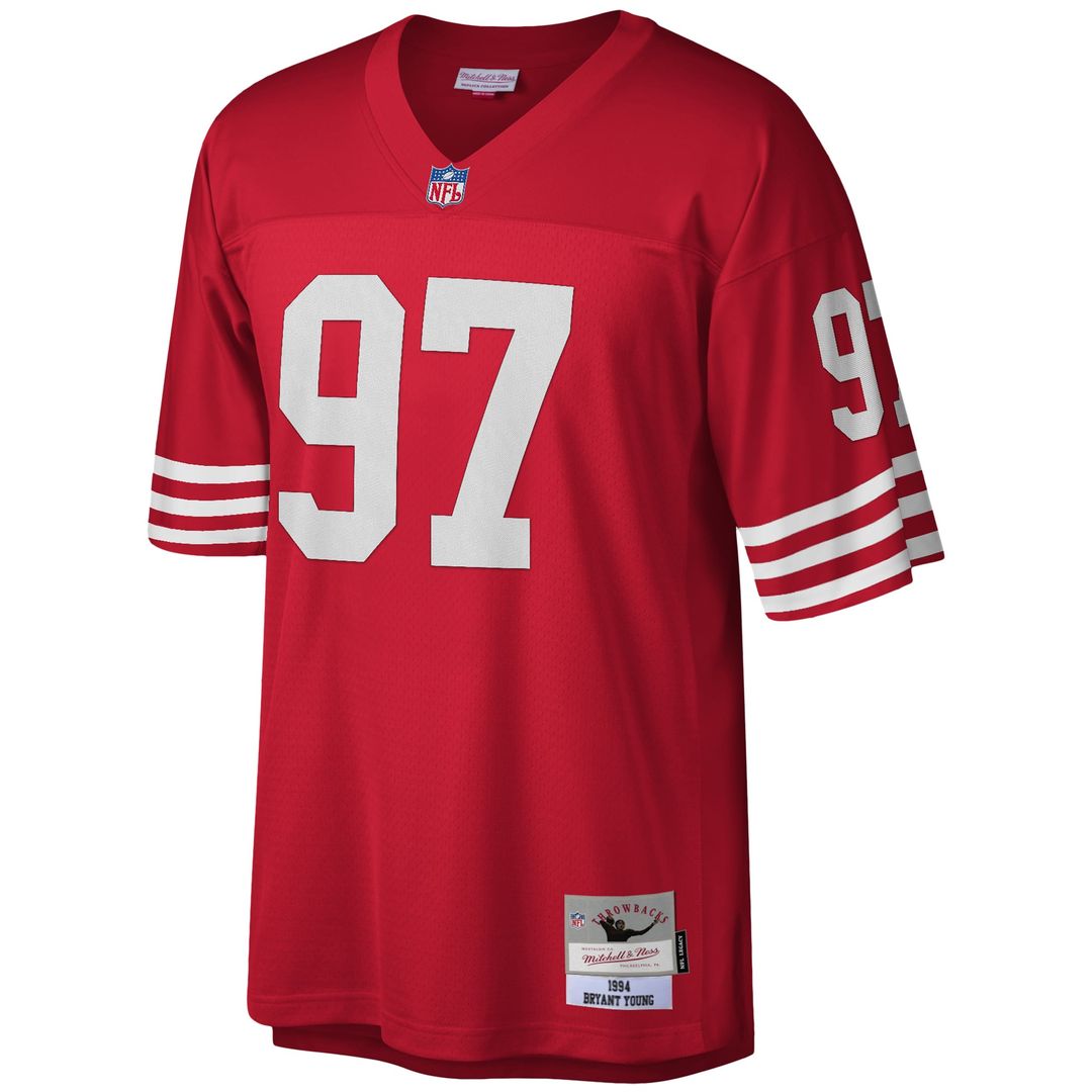 San Francisco 49ers Bryant Young Scarlet Legacy Replica Jersey product image 2, provided for visual reference and product