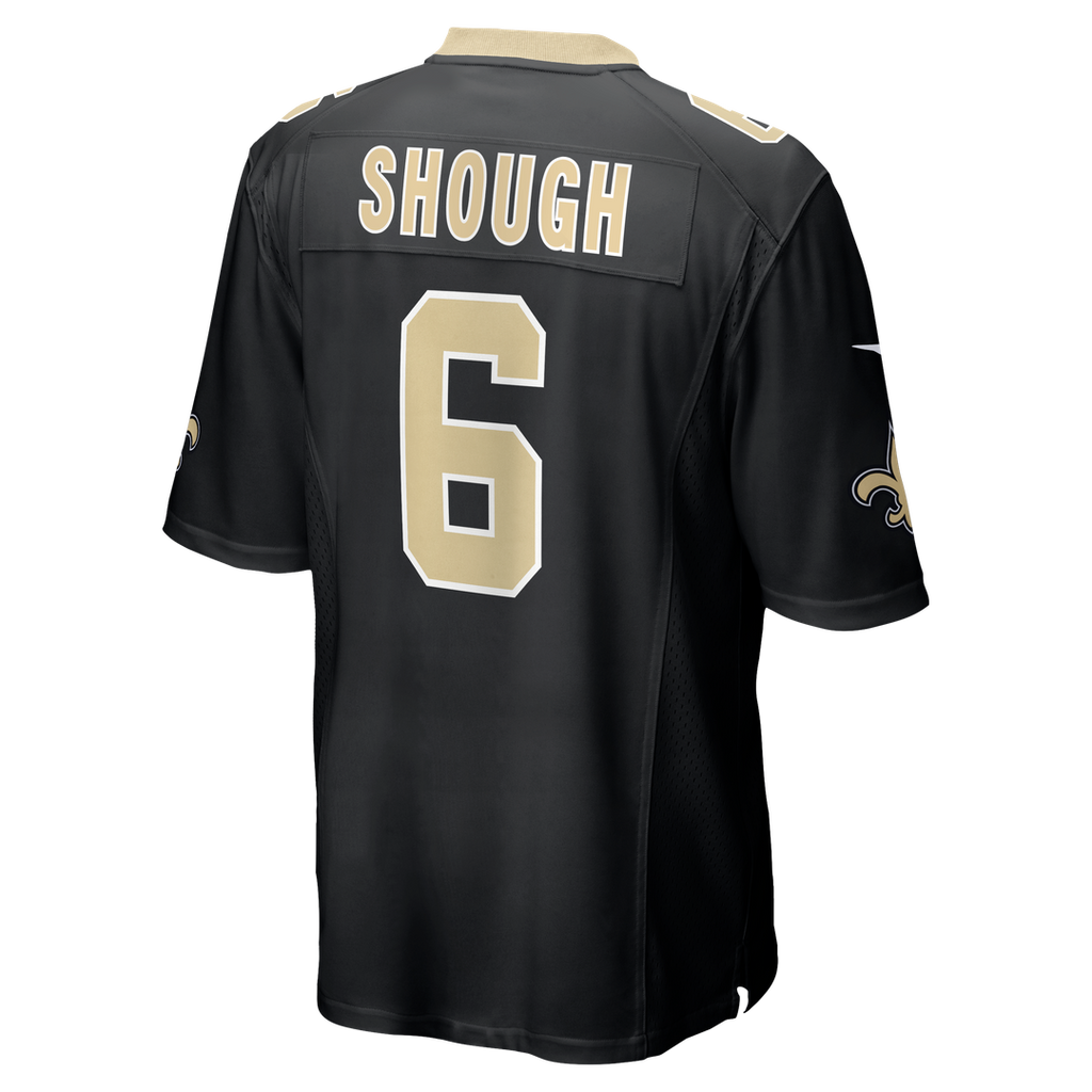 New Orleans Saints Tyler Shough Black Game Jersey product image 7, provided for visual reference and product detail review