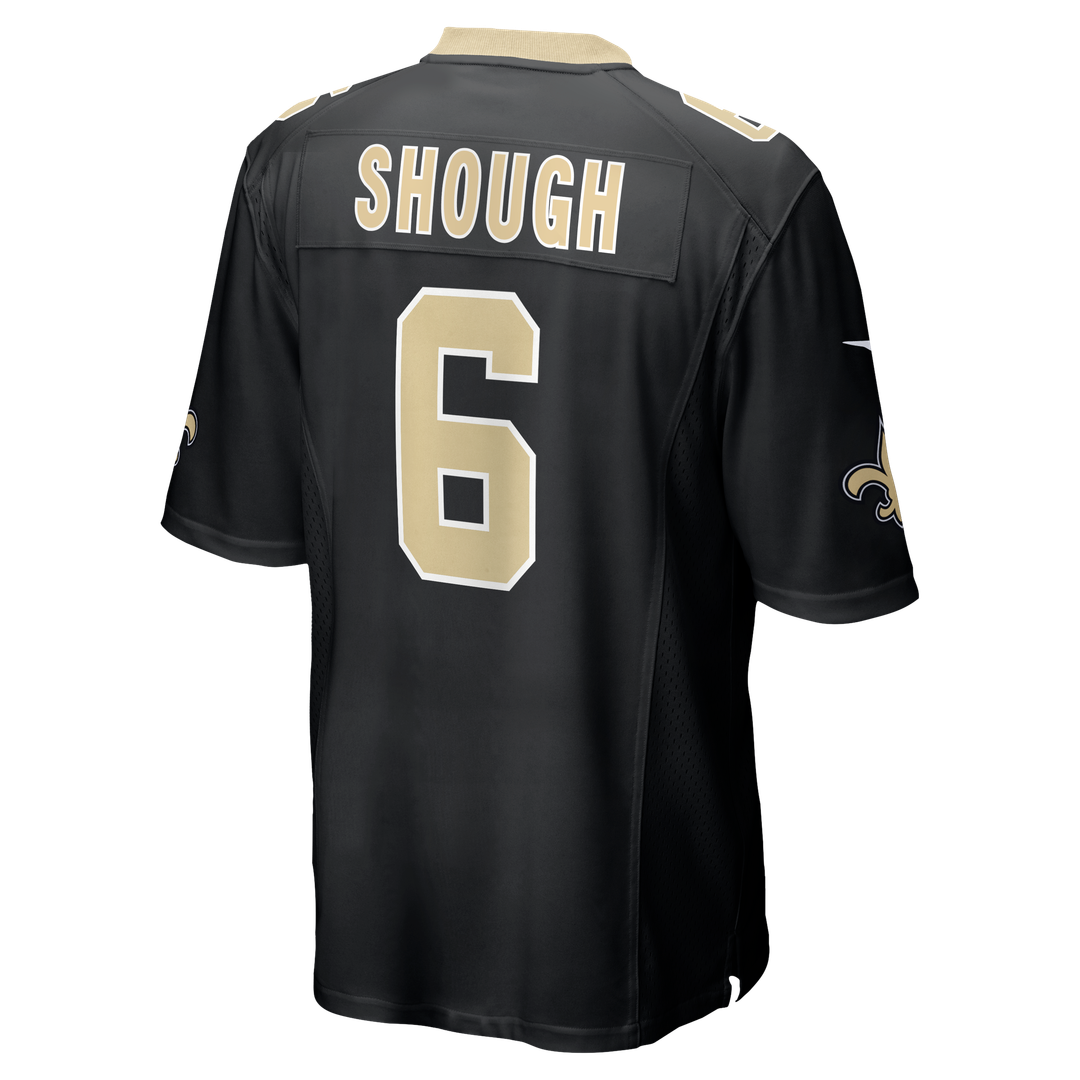 New Orleans Saints Tyler Shough Black Game Jersey product image 7, provided for visual reference and product detail review