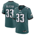 Philadelphia Eagles Cooper DeJean Green Game Jersey product image 1, provided for visual reference and product detail review