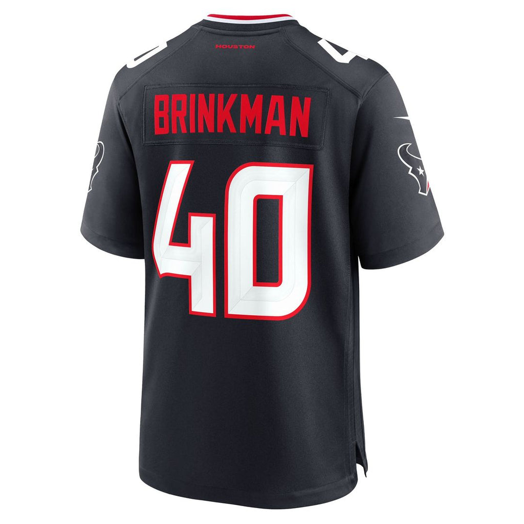 Houston Texans Austin Brinkman Navy Team Game Jersey product image 3, provided for visual reference and product detail review