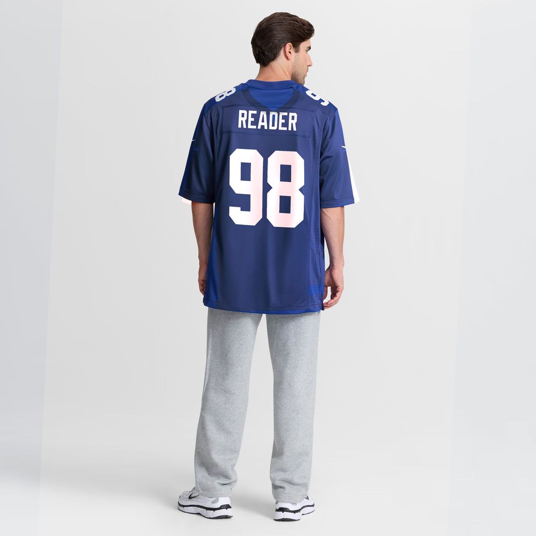 New York Giants D.J. Reader Royal Game Jersey product image 5, provided for visual reference and product detail review