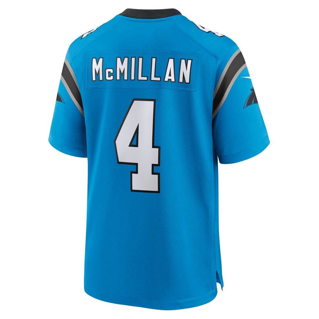 Carolina Panthers Tetairoa McMillan Blue Alternate Game Jersey product image 3, provided for visual reference and product