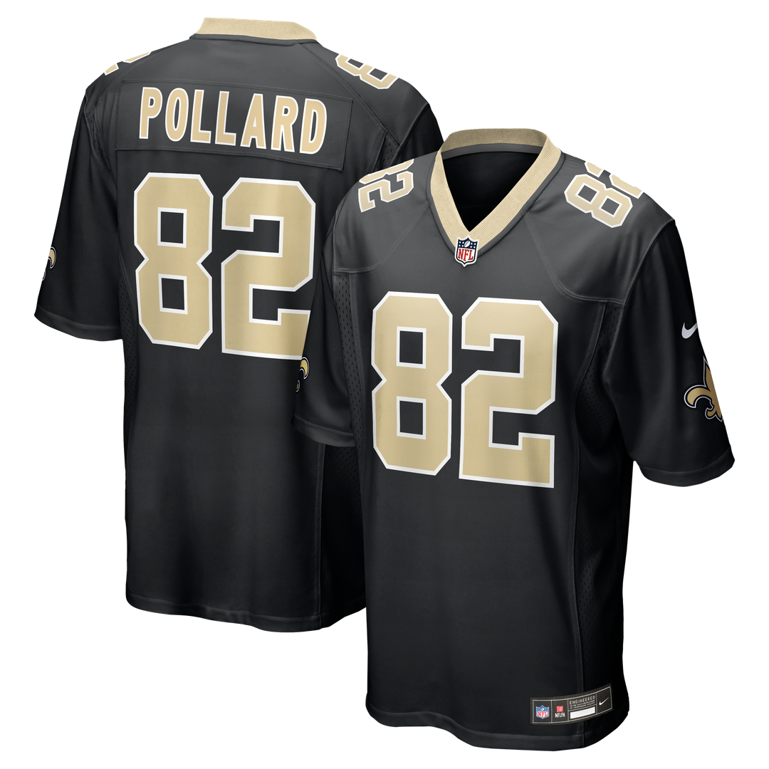 New Orleans Saints Bob Pollard Black Game Retired Player Jersey product image 1, provided for visual reference and product