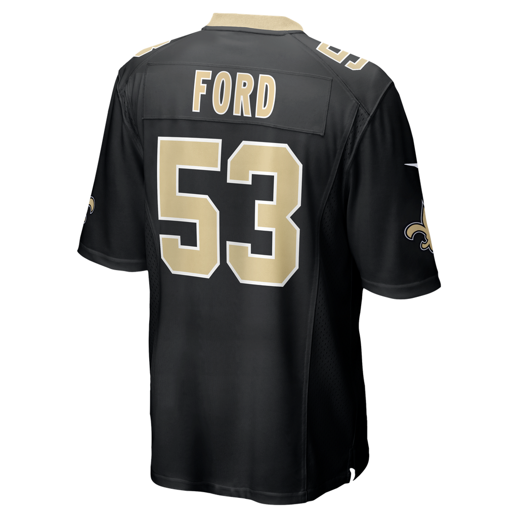 New Orleans Saints Jaylan Ford Black Game Jersey product image 3, provided for visual reference and product detail review
