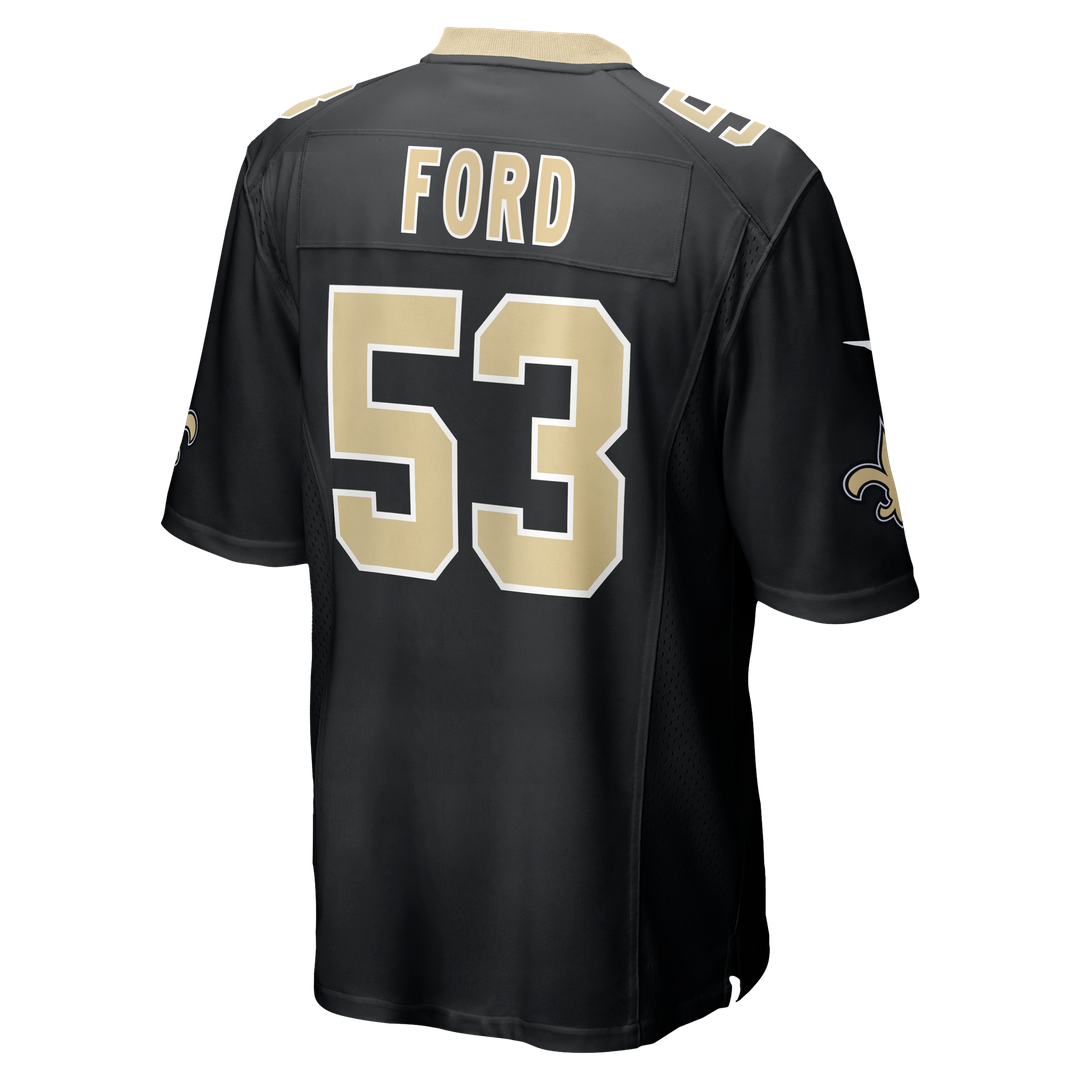 New Orleans Saints Jaylan Ford Black Game Jersey product image 3, provided for visual reference and product detail review