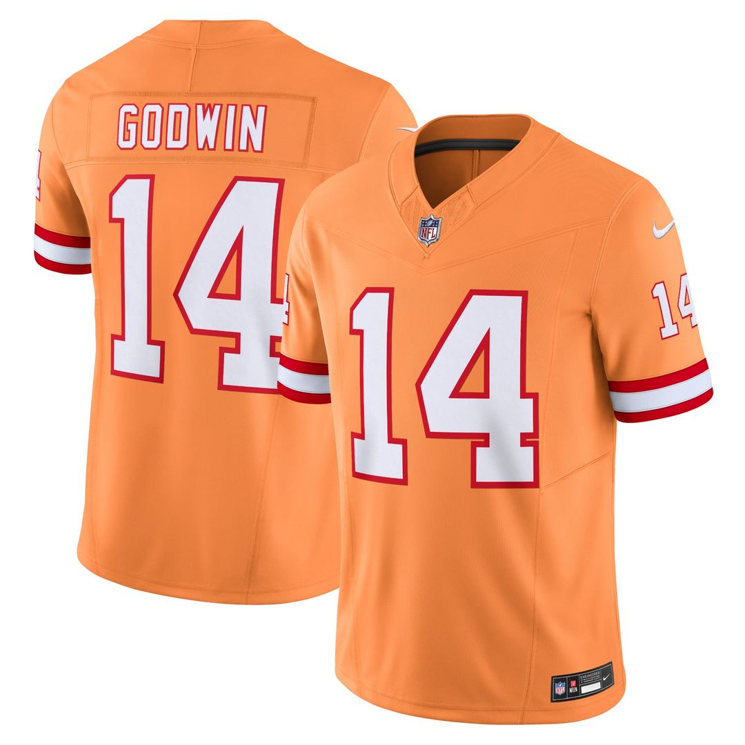 Tampa Bay Buccaneers Chris Godwin Orange Vapor F.U.S.E. Limited Jersey product image 1, provided for visual reference and
