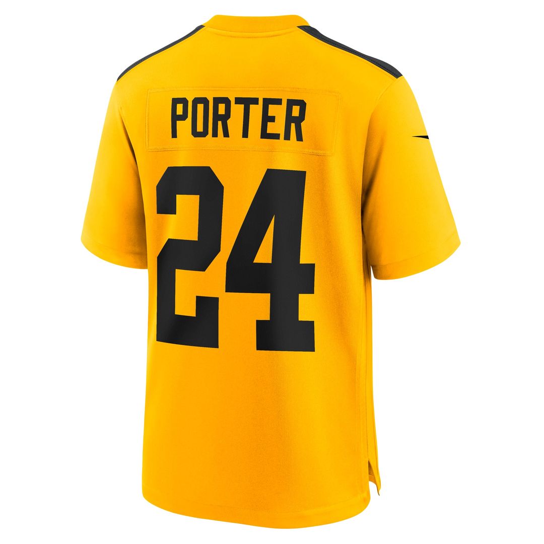 Pittsburgh Steelers Joey Porter Jr. Gold Alternate 1933 Throwback Game Jersey product image 6, provided for visual reference