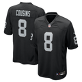 Las Vegas Raiders Kirk Cousins Black Team Game Jersey product image 1, provided for visual reference and product detail