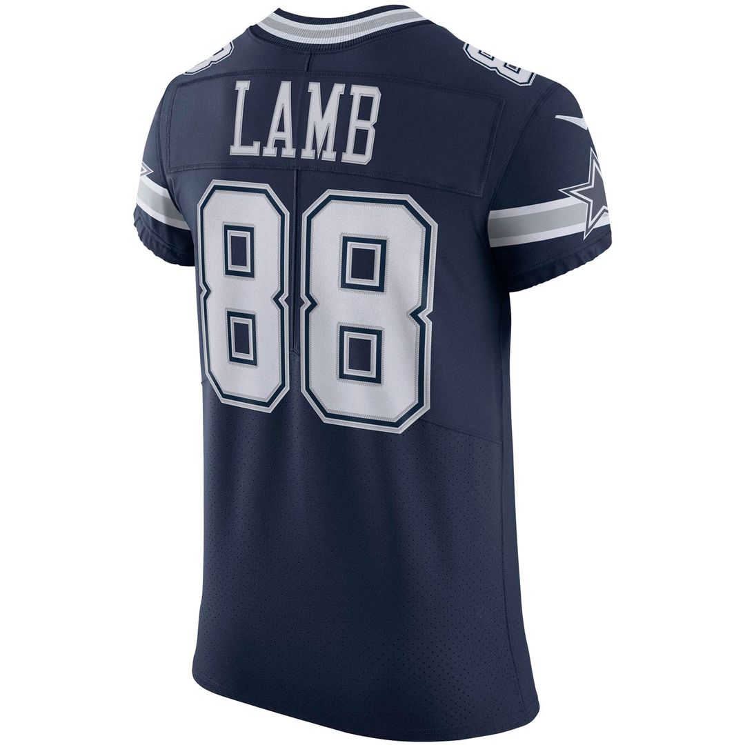 Dallas Cowboys CeeDee Lamb Navy Vapor Elite Jersey product image 3, provided for visual reference and product detail review