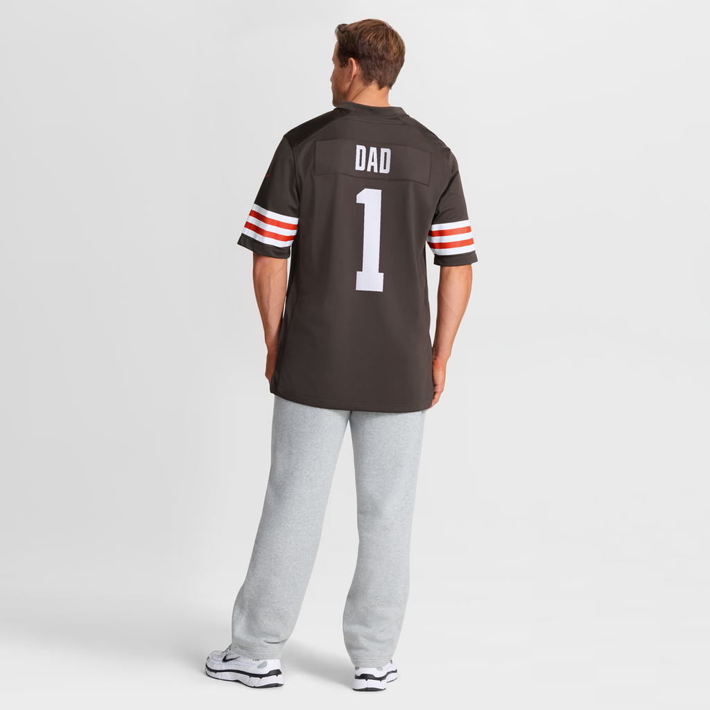 Cleveland Browns Number 1 Dad Brown Game Jersey product image 8, provided for visual reference and product detail review