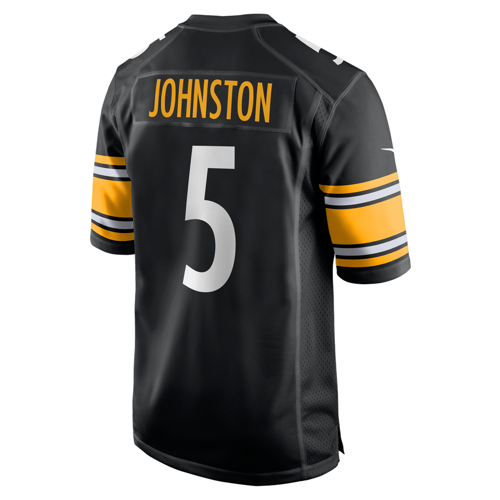 Pittsburgh Steelers Cameron Johnston Black Game Jersey product image 3, provided for visual reference and product detail