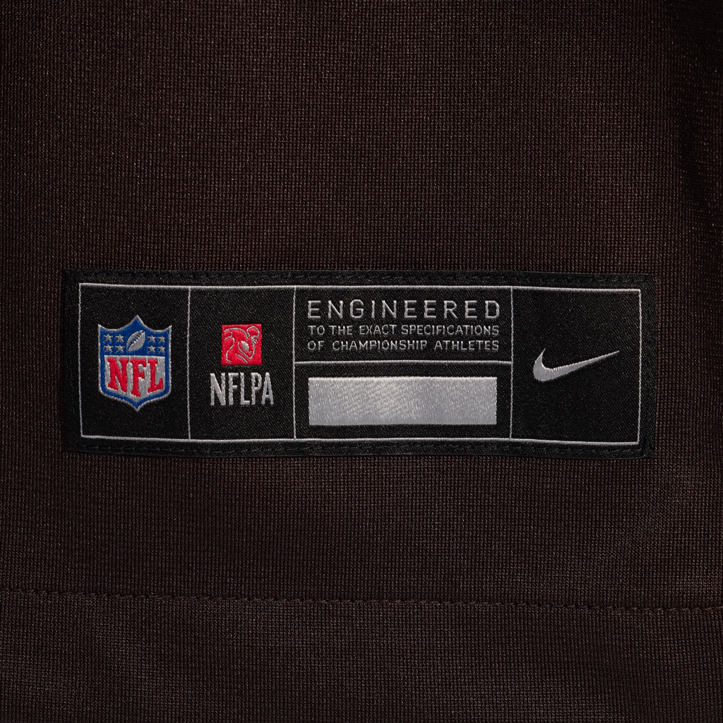 Cleveland Browns Zion Johnson Brown Team Game Jersey product image 8, provided for visual reference and product detail review