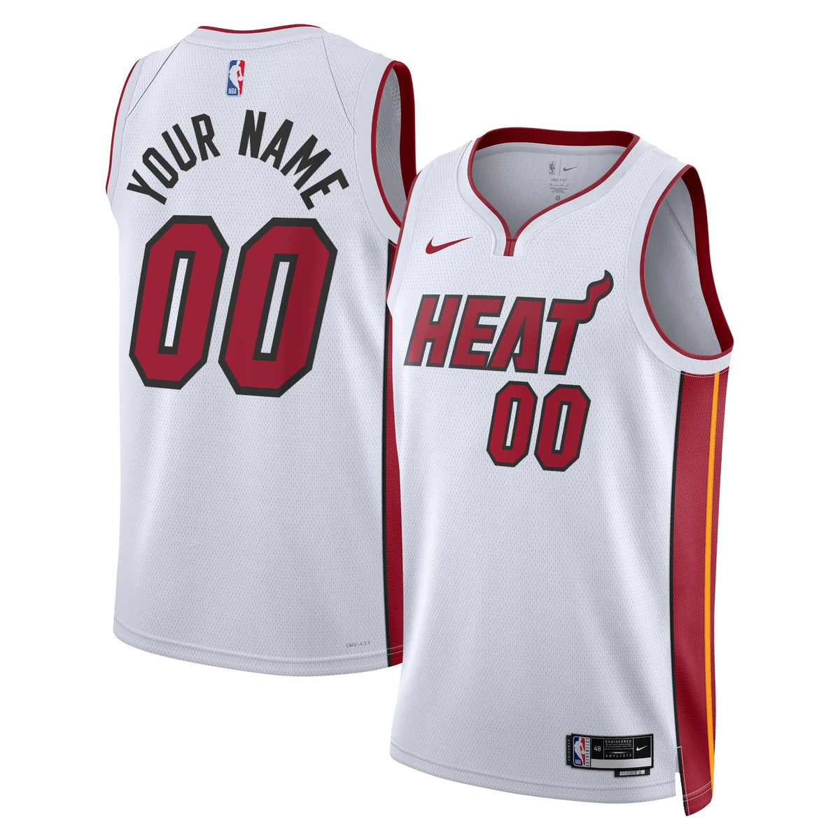 Miami Heat Association Swingman Basketball Jersey - Custom - Unisex product image 1, provided for visual reference and
