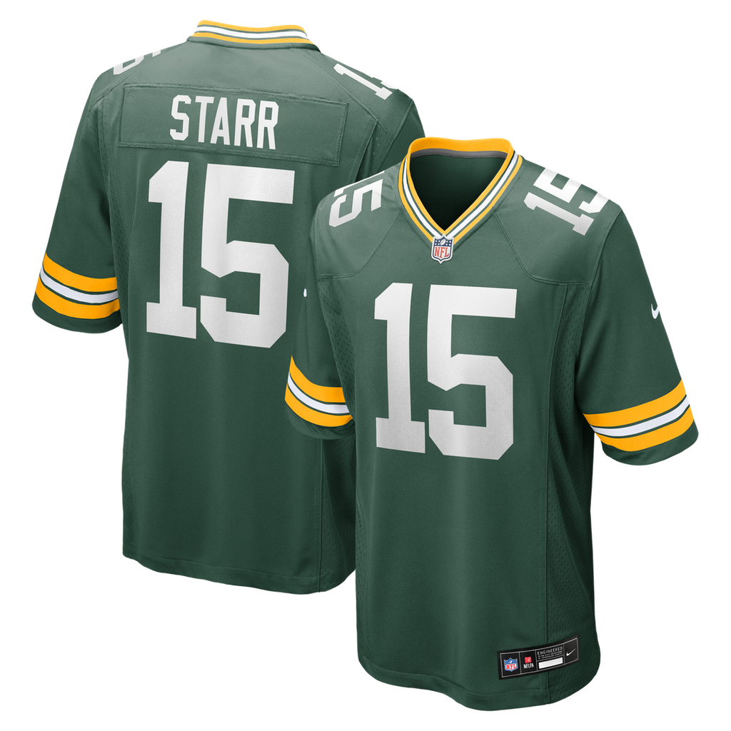 Green Bay Packers Bart Starr Green Game Retired Player Jersey product image 1, provided for visual reference and product