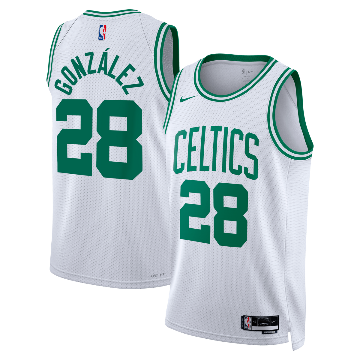 Boston Celtics Association Edition Swingman Basketball Jersey - White - Hugo González - Unisex product image 1, provided for