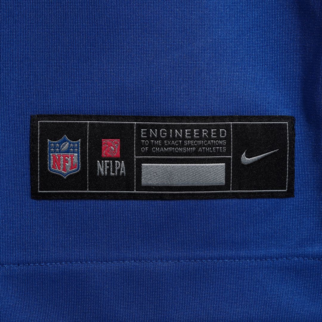 New York Giants Cam Skattebo Royal Game Jersey product image 6, provided for visual reference and product detail review
