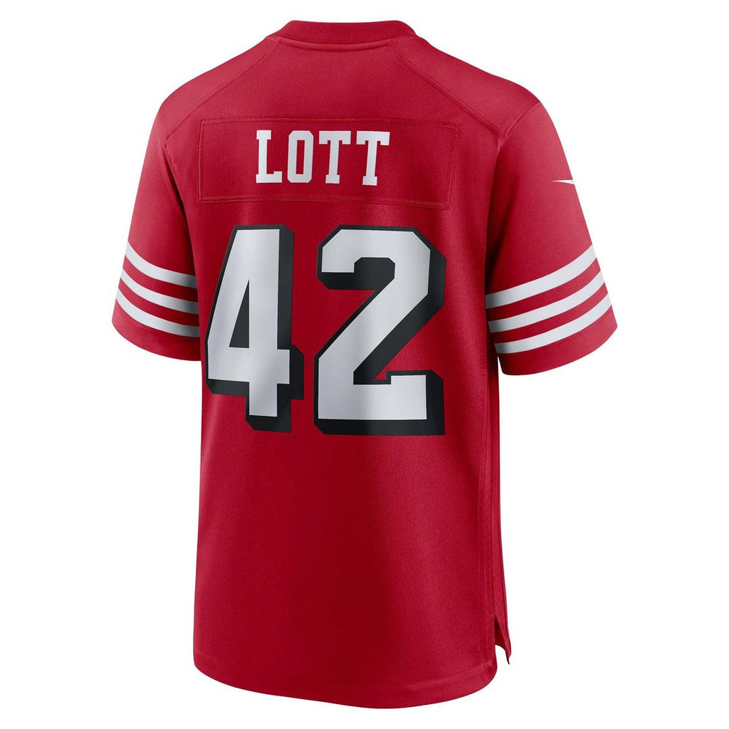 San Francisco 49ers Ronnie Lott Scarlet Retired Player Alternate Game Jersey product image 3, provided for visual reference