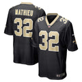 New Orleans Saints Tyrann Mathieu Black Game Jersey product image 1, provided for visual reference and product detail review