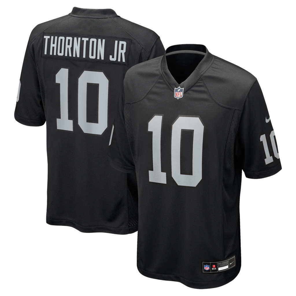 Las Vegas Raiders Dont'e Thornton Jr. Black Team Game Jersey product image 1, provided for visual reference and product