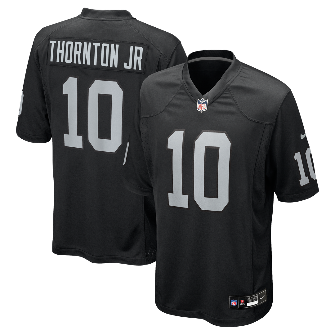 Las Vegas Raiders Dont'e Thornton Jr. Black Team Game Jersey product image 1, provided for visual reference and product