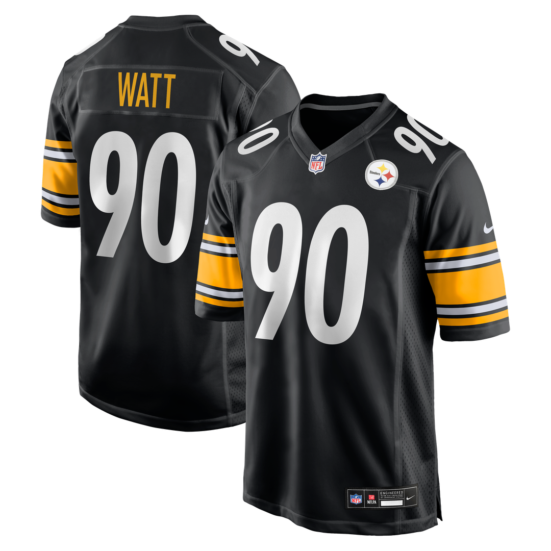 Pittsburgh Steelers T.J. Watt Black Game Jersey product image 1, provided for visual reference and product detail review