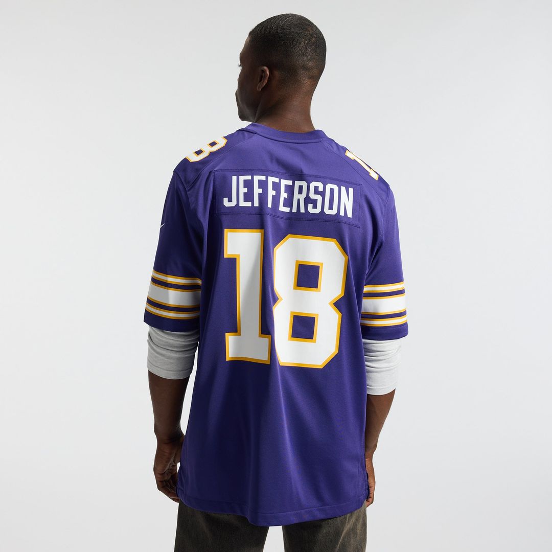 Minnesota Vikings Justin Jefferson White Alternate Game Player Jersey product image 29, provided for visual reference and
