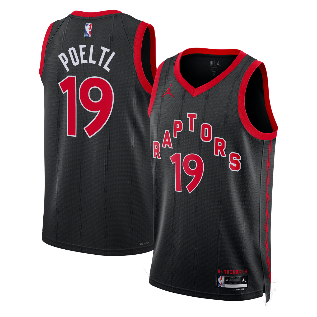 Jakob Poeltl Toronto Raptors Statement Edition Swingman Jersey - Black - Unisex product image 2, provided for visual
