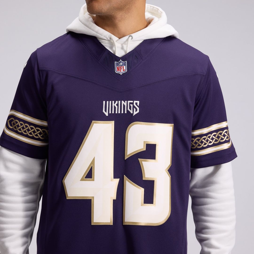 Minnesota Vikings Andrew Van Ginkel Purple 2026 Rivalries Collection Stitched Limited Jersey product image 8, provided for