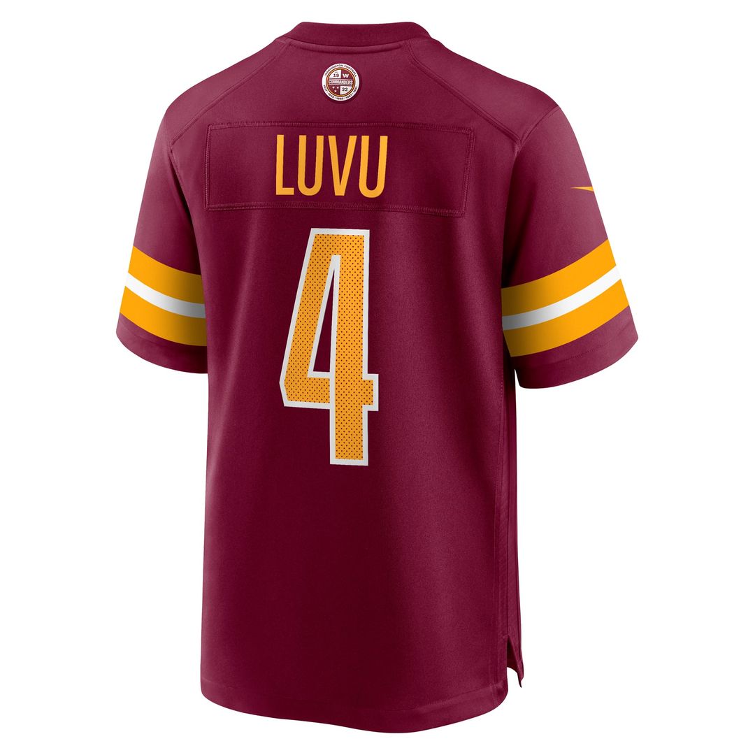 Washington Commanders Frankie Luvu Burgundy Game Jersey product image 3, provided for visual reference and product detail