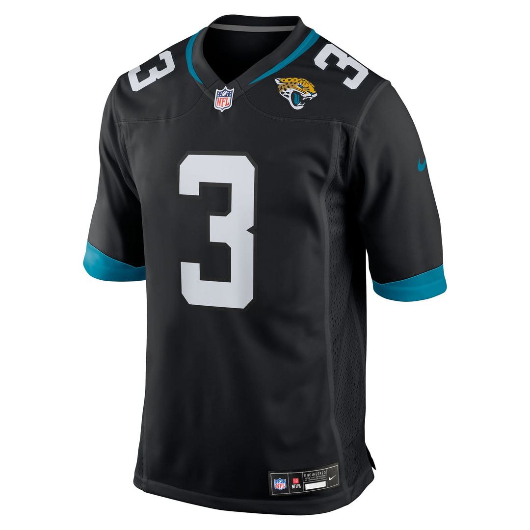 Jacksonville Jaguars Jakobi Meyers Black Alternate Game Jersey product image 2, provided for visual reference and product