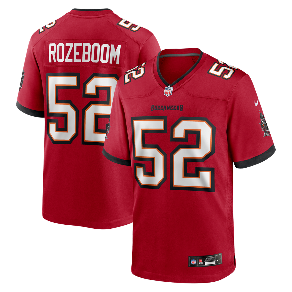 Tampa Bay Buccaneers Christian Rozeboom Red Team Game Jersey product image 1, provided for visual reference and product
