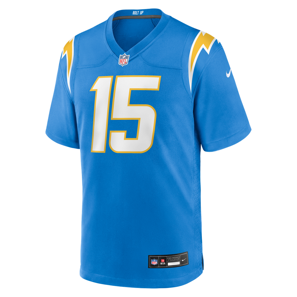 Los Angeles Chargers Ladd McConkey Powder Blue Player Game Jersey product image 2, provided for visual reference and product