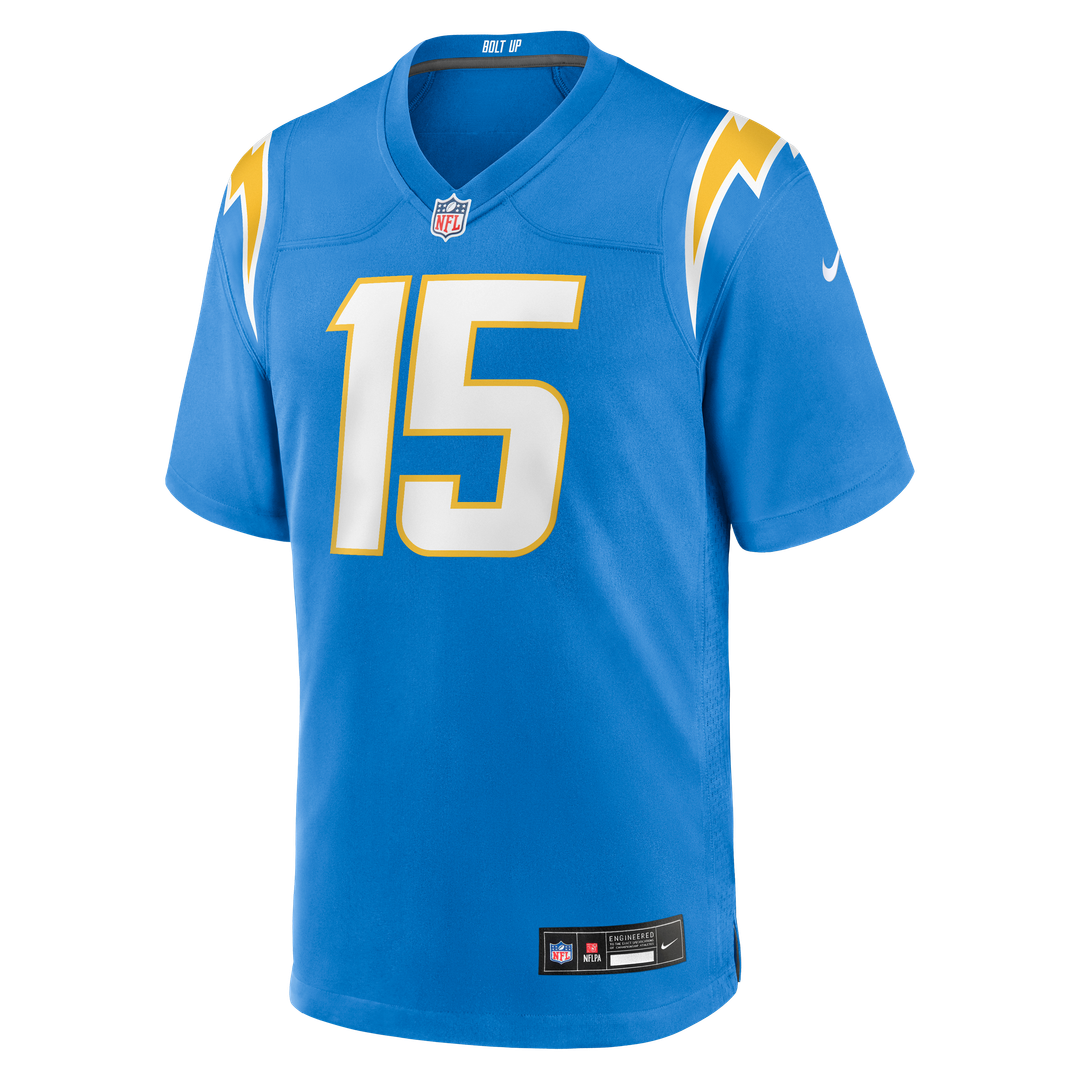 Los Angeles Chargers Ladd McConkey Powder Blue Player Game Jersey product image 2, provided for visual reference and product