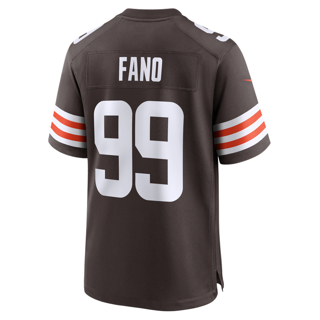Cleveland Browns Logan Fano Brown Team Game Jersey product image 5, provided for visual reference and product detail review