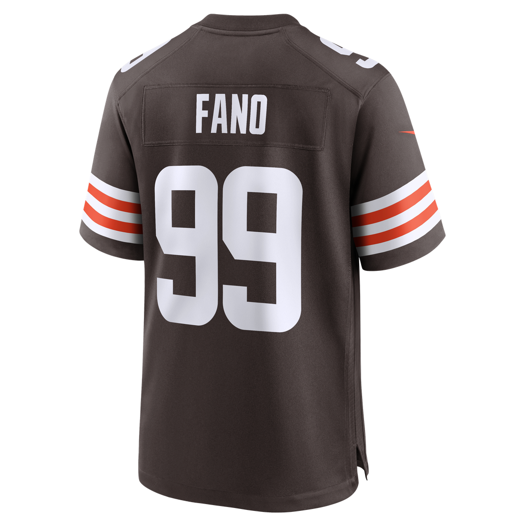 Cleveland Browns Logan Fano Brown Team Game Jersey product image 5, provided for visual reference and product detail review