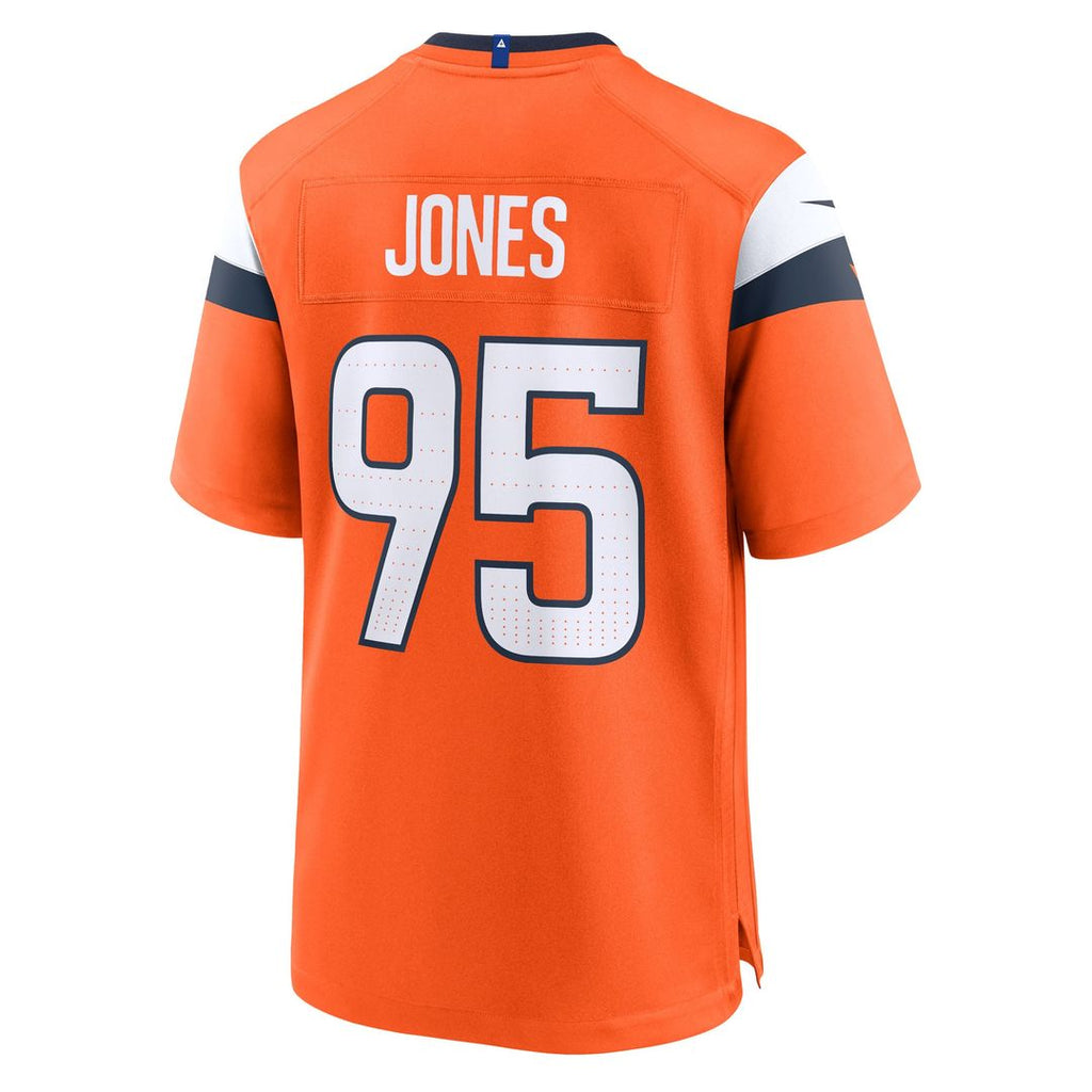 Denver Broncos Sai'vion Jones Orange Team Game Jersey product image 3, provided for visual reference and product detail
