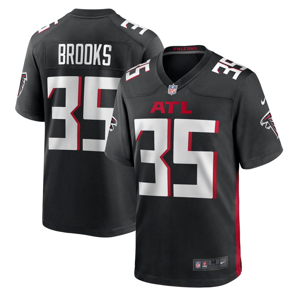 Atlanta Falcons Natrone Brooks Black Team Game Jersey product image 1, provided for visual reference and product detail