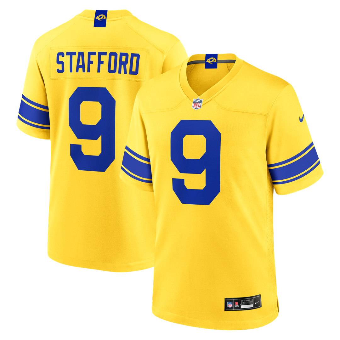 Los Angeles Rams Matthew Stafford Classic Sol Game Jersey product image 1, provided for visual reference and product detail