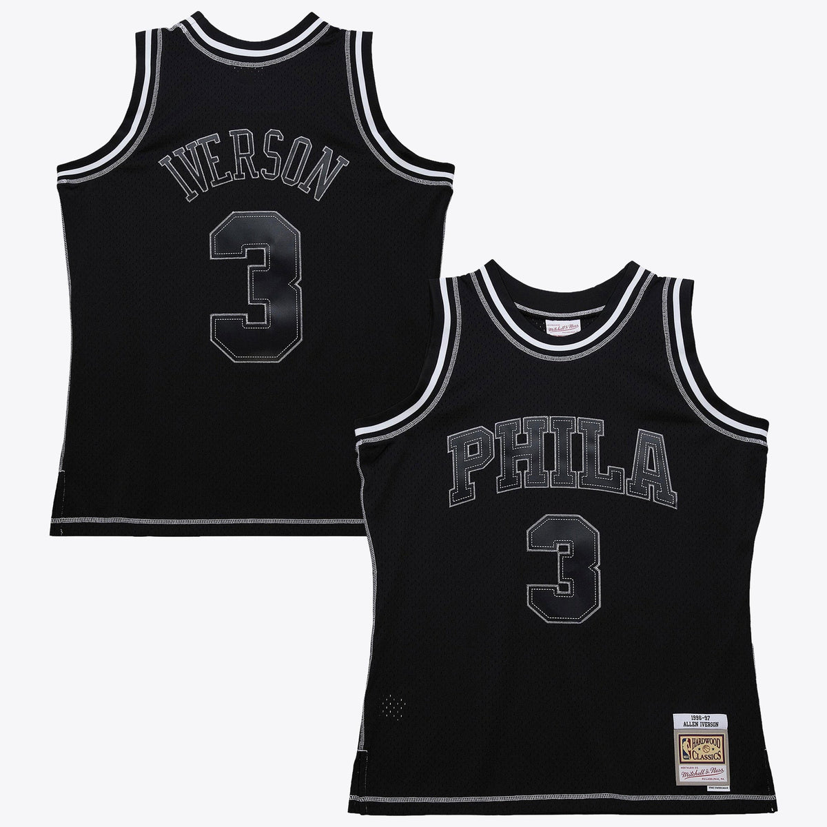 Philadelphia 76ers Allen Iverson 1996 Contrast 2K Swingman Basketball Jersey - Black product image 1, provided for visual