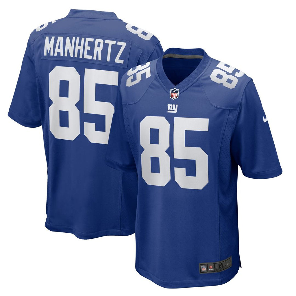 New York Giants Chris Manhertz Royal Team Game Jersey product image 1, provided for visual reference and product detail