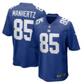 New York Giants Chris Manhertz Royal Team Game Jersey product image 1, provided for visual reference and product detail