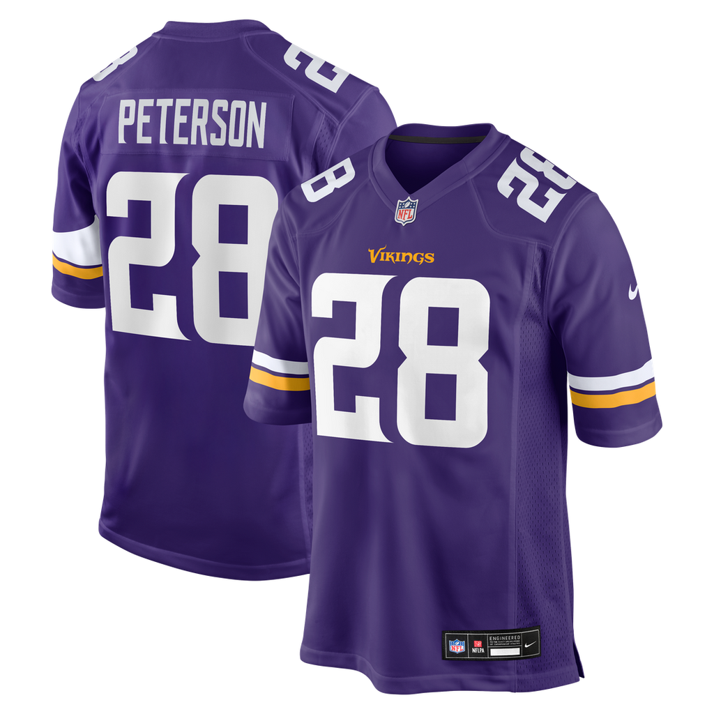 Minnesota Vikings Adrian Peterson Purple Team Retired Game Jersey product image 1, provided for visual reference and product
