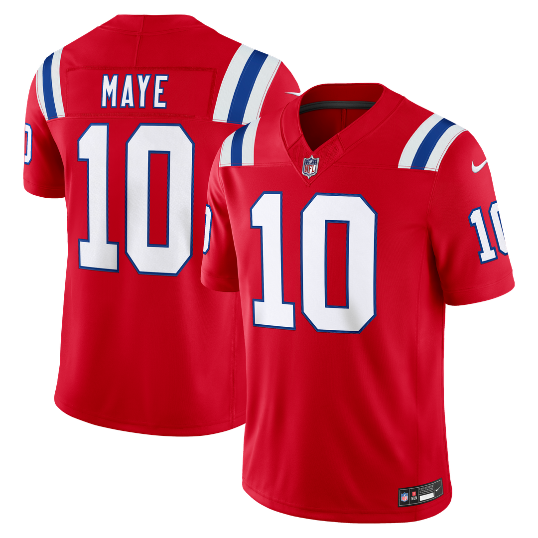 New England Patriots Drake Maye White Vapor F.U.S.E. Stitched Limited Jersey product image 7, provided for visual reference