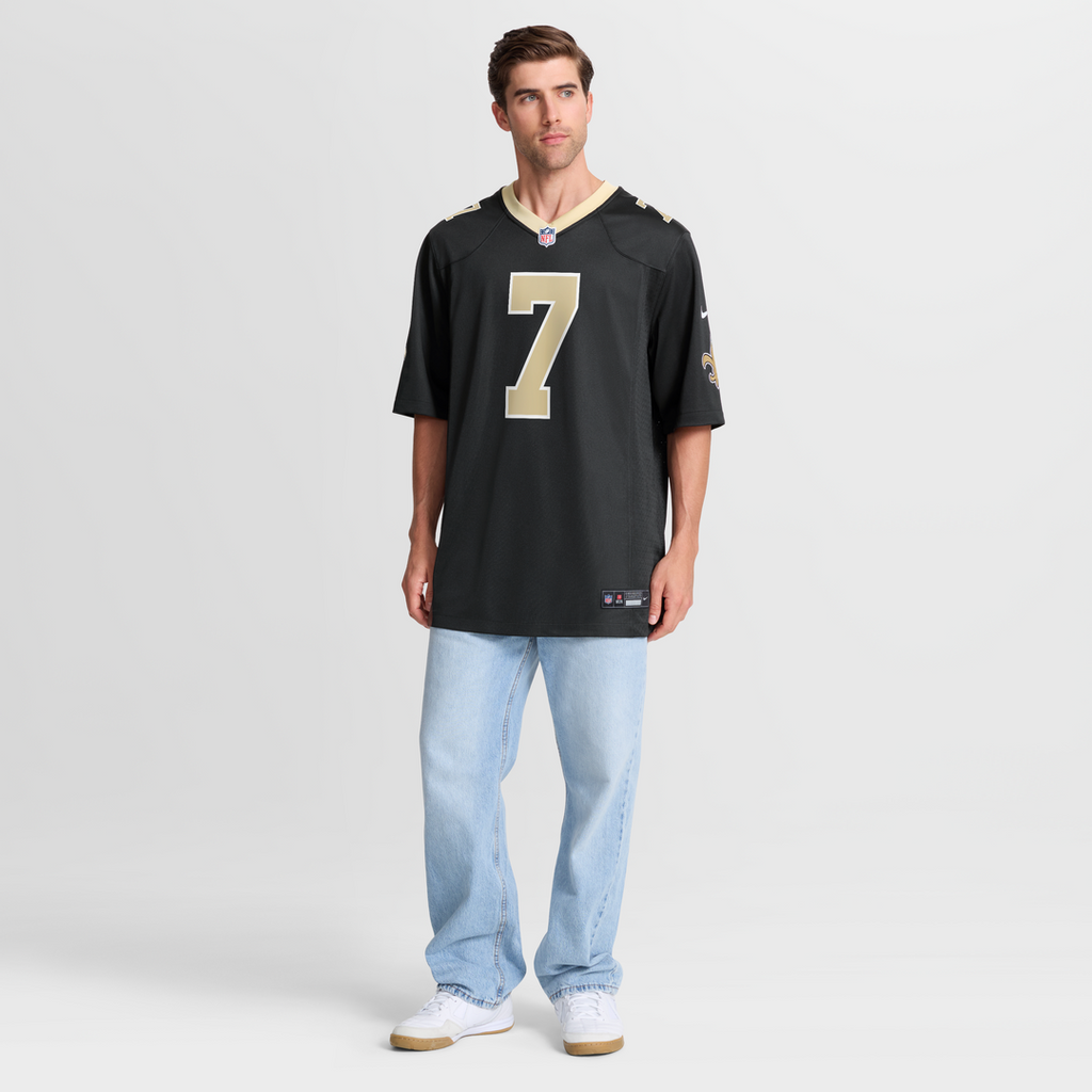 New Orleans Saints Morten Andersen Black Game Retired Player Jersey product image 7, provided for visual reference and