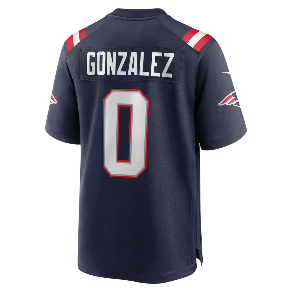 New England Patriots Christian Gonzalez Navy Team Game Jersey product image 11, provided for visual reference and product